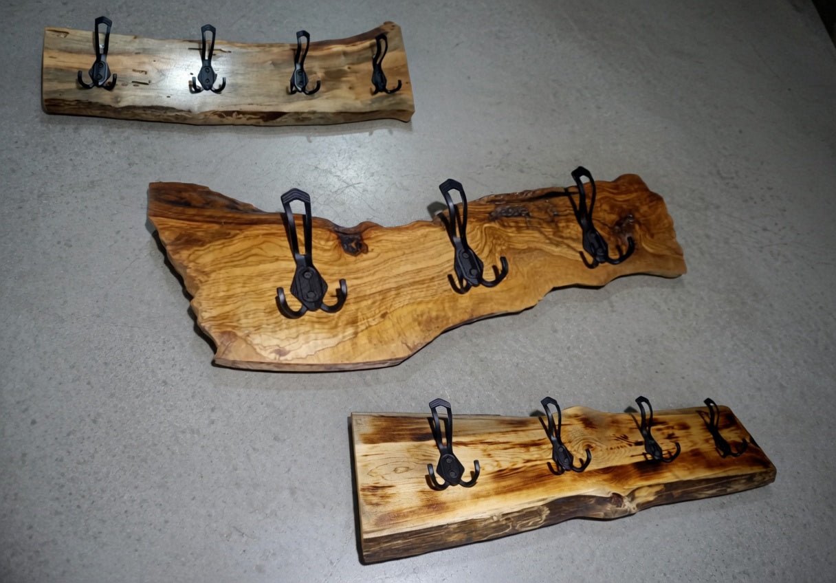 Live Edge Olive Coat Rack 60cm - 80cm