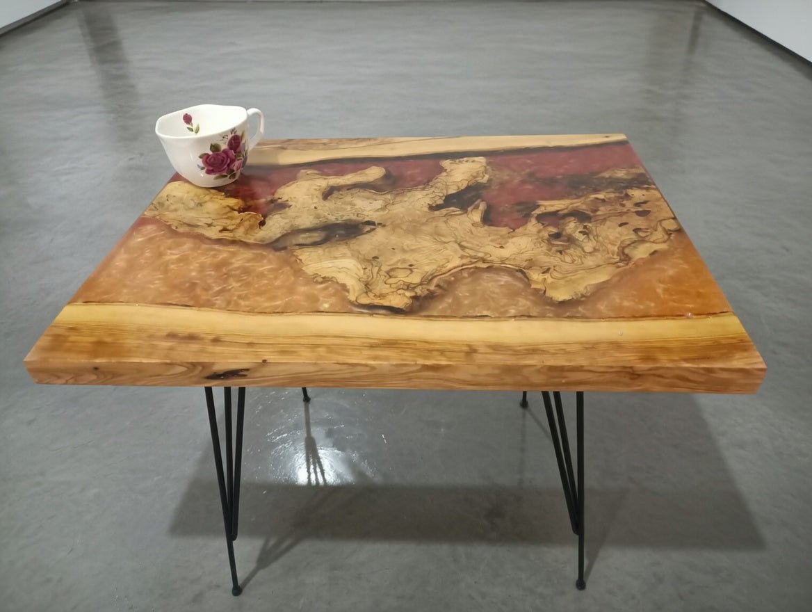 Epoxy Coffee Table from Olive Root 50cm