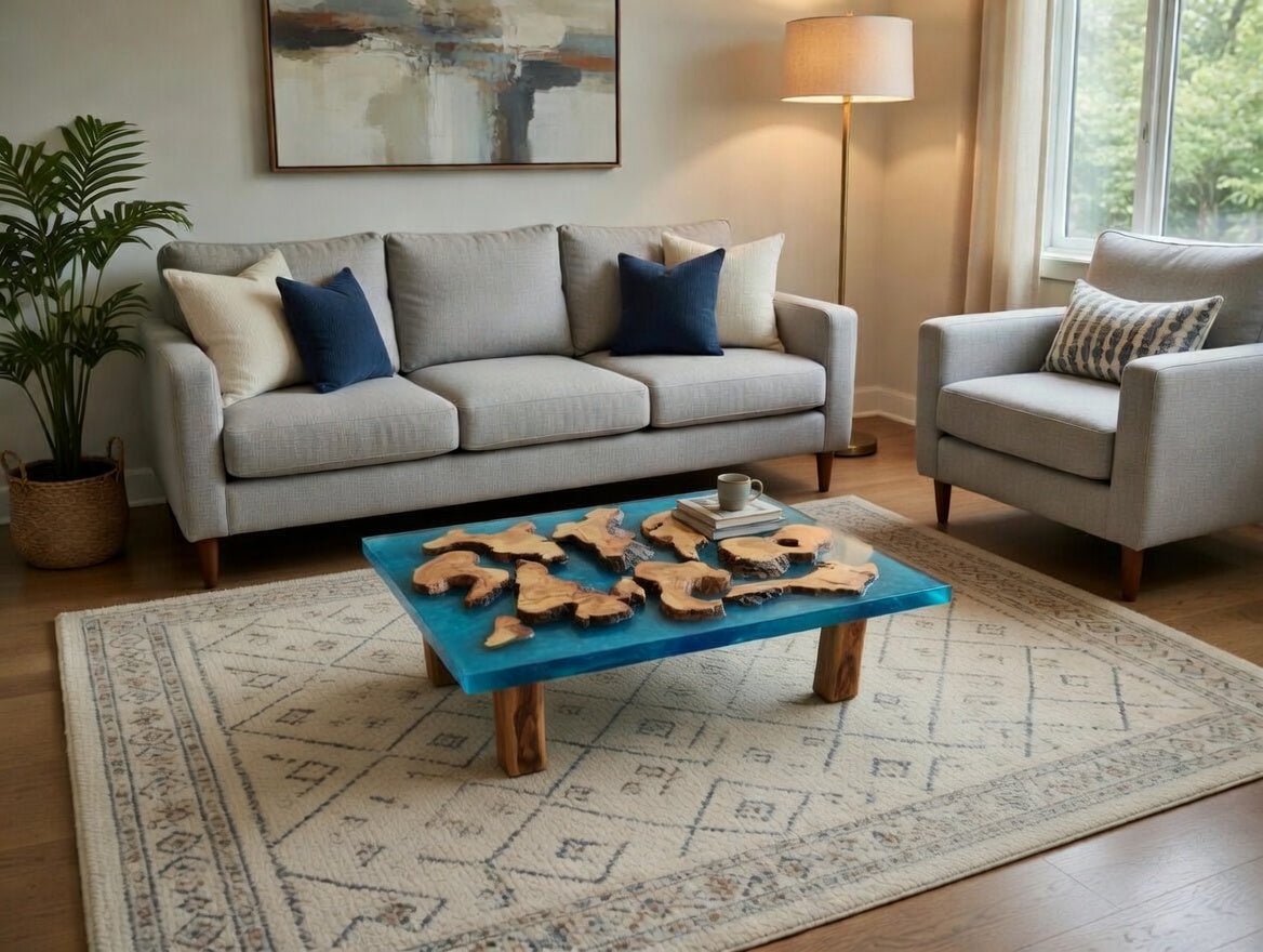Epoxy Coffee Table from Olive Root 60cm