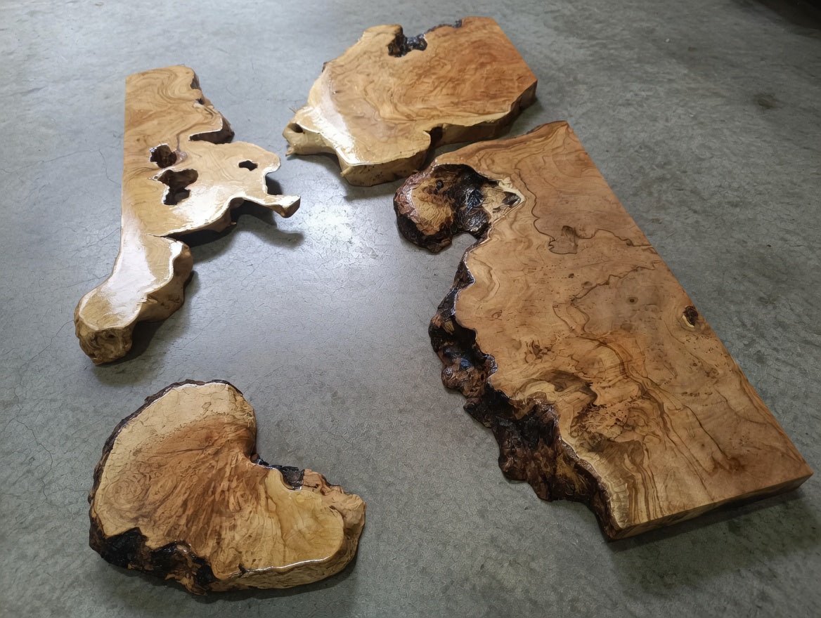 Olive Slab Set for River Table 60cm - 80cm - 120cm - 180cm