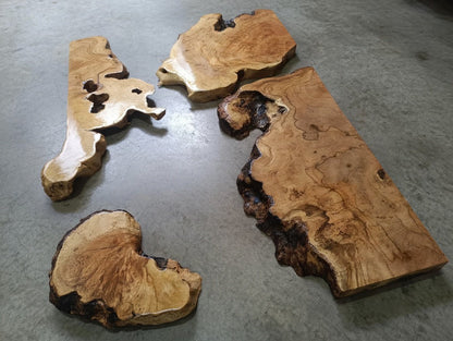 Olive Slab Set for River Table 60cm - 80cm - 120cm - 180cm