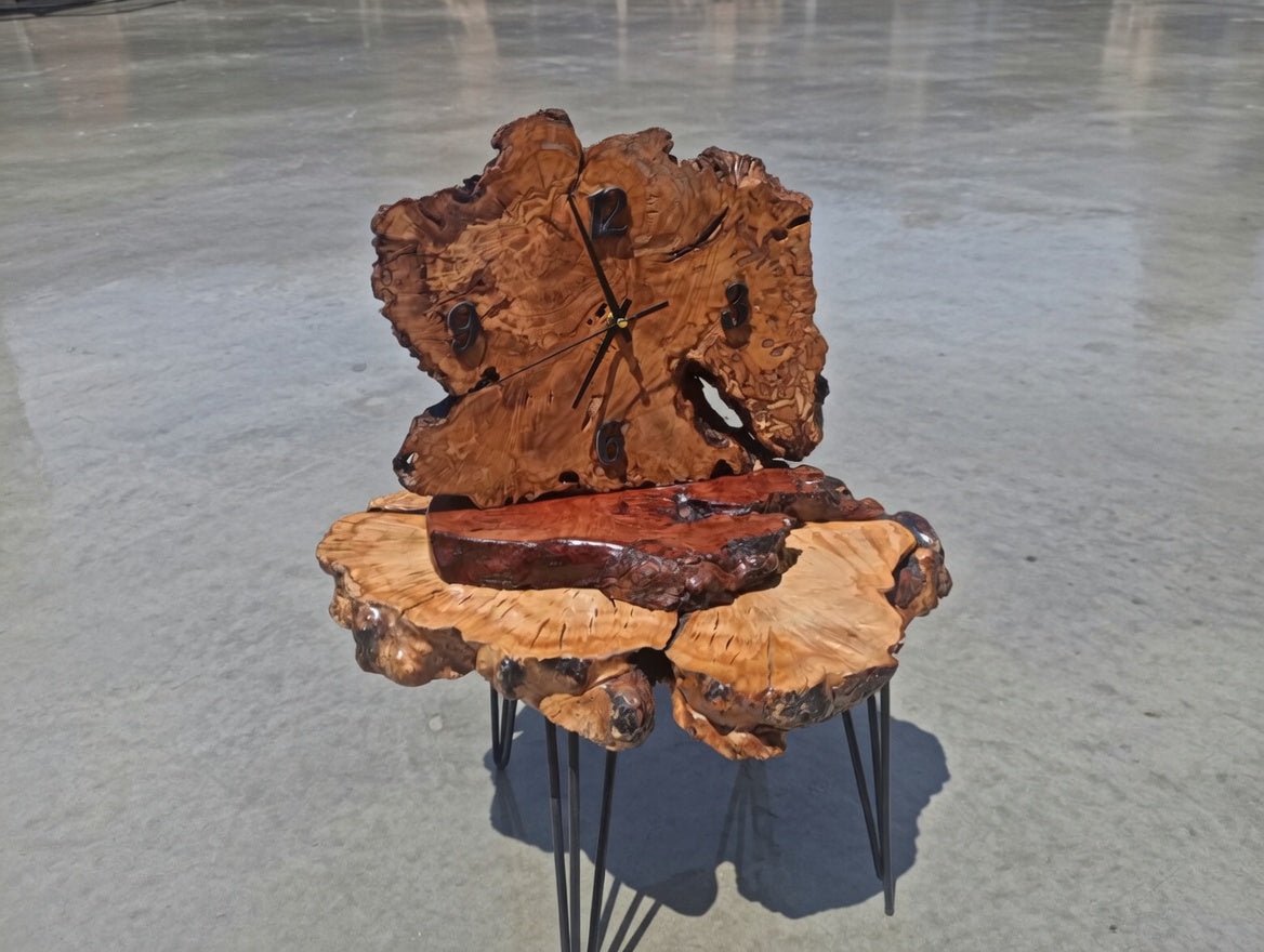 Olive Root Table Clock 12"