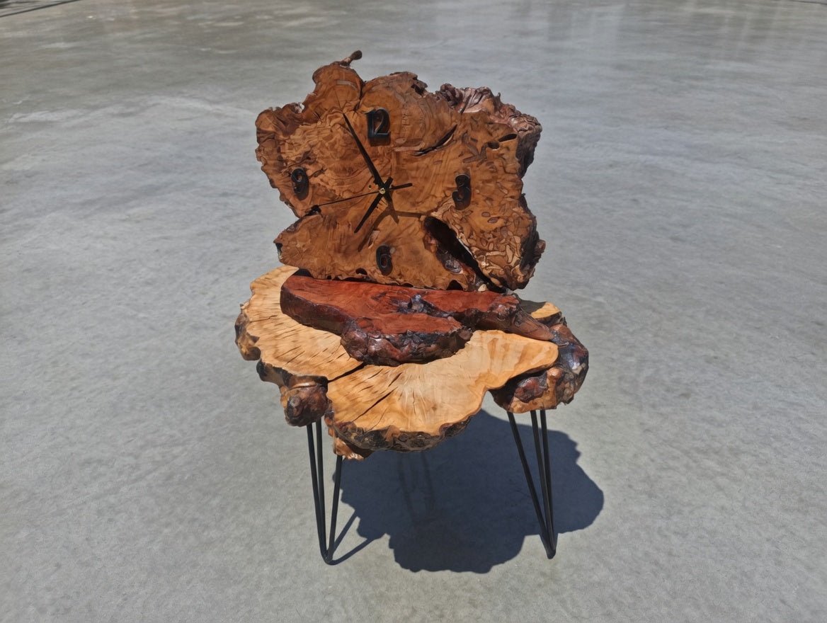 Olive Root Table Clock 12"