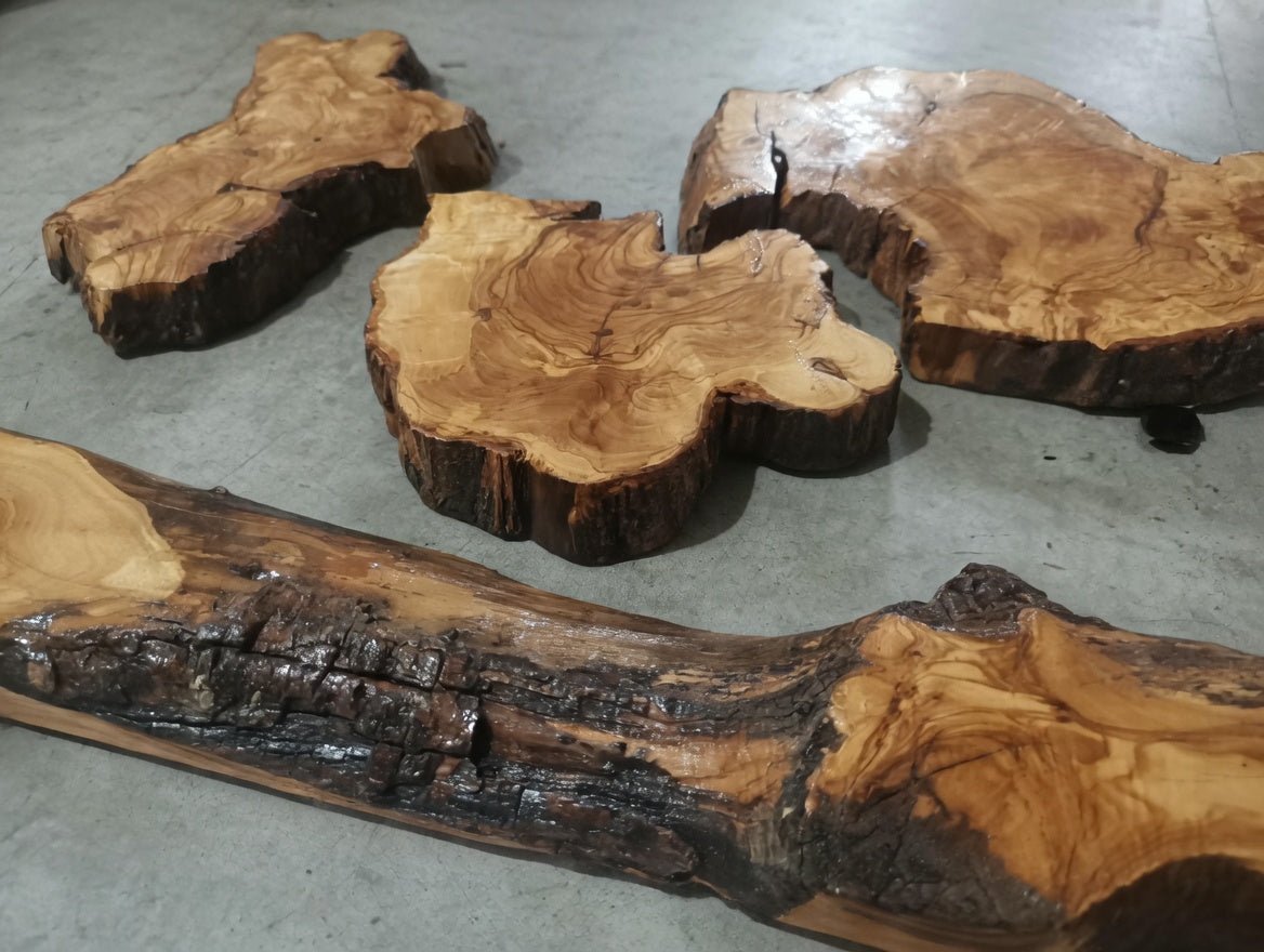 Olive Wood River Table Set 6 pieces 60cm