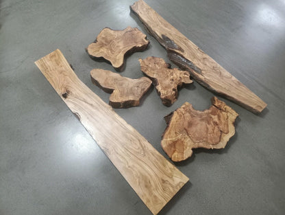 Olive Wood River Table Set 6 pieces 60cm