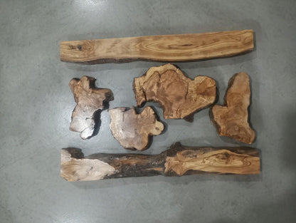 Olive Wood River Table Set 6 pieces 60cm