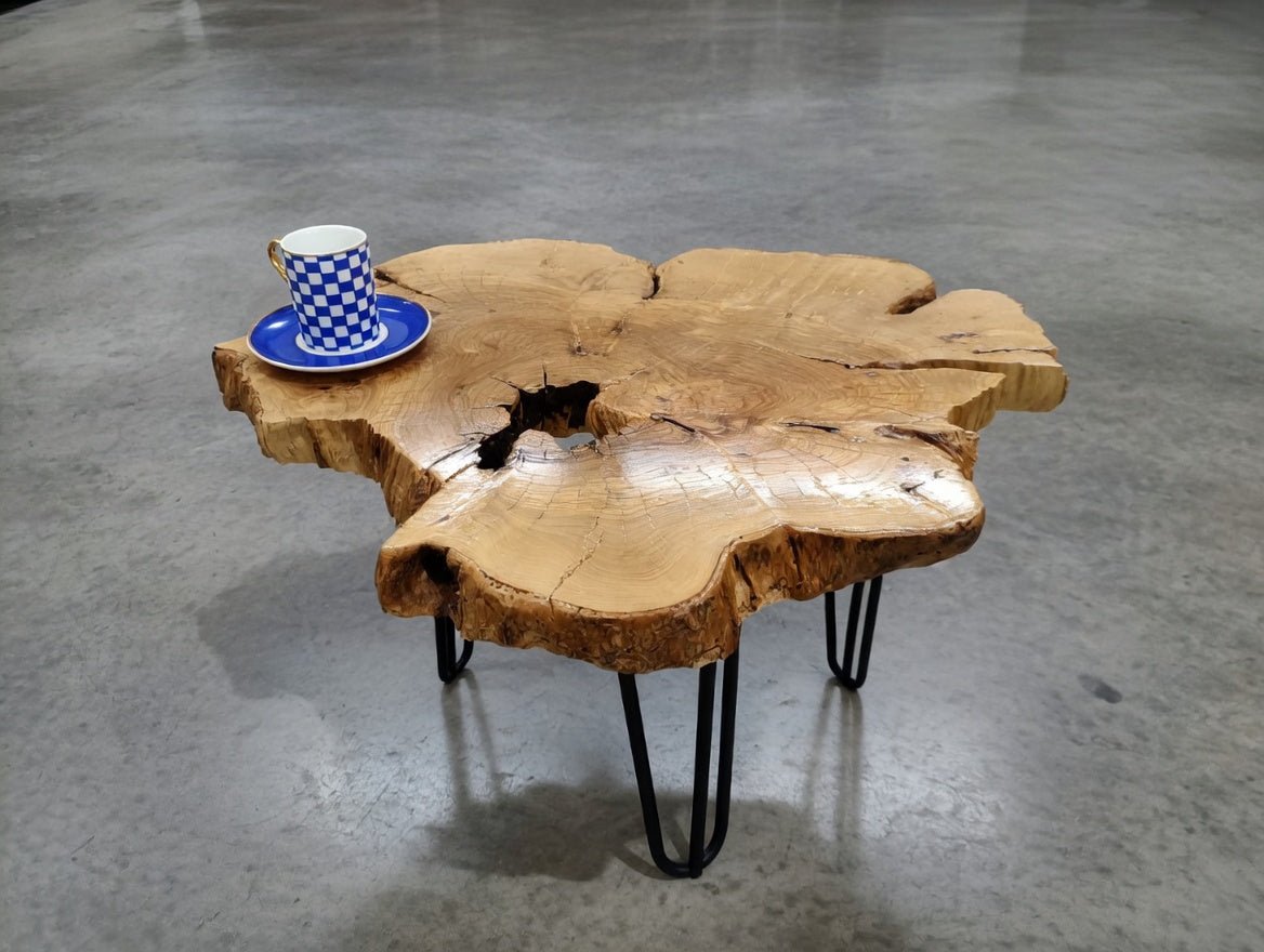 Live Edge Olive Side Table 60cm