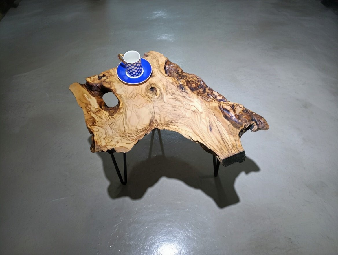 Live Edge Olive Side Table 60cm