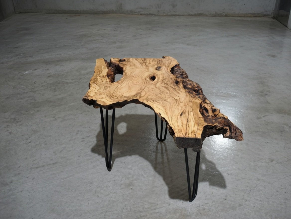 Live Edge Olive Side Table 60cm