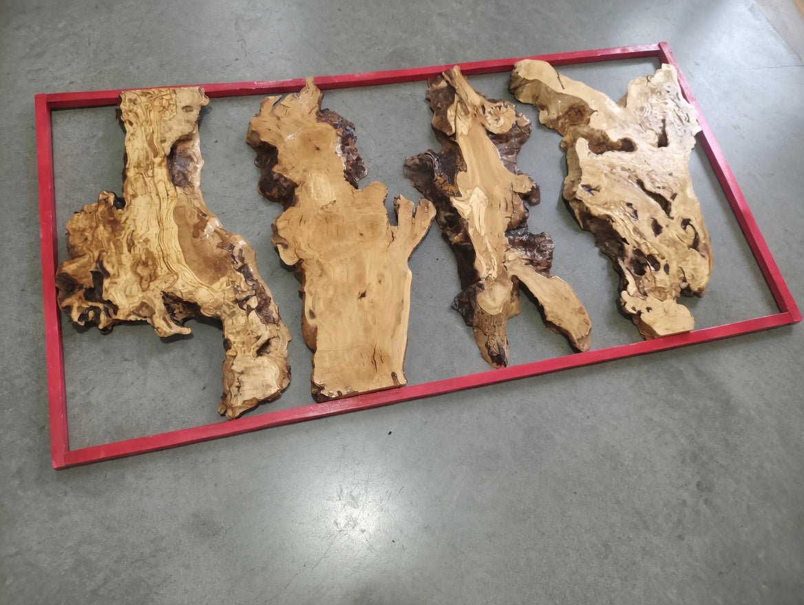 Olive Slab Set for Vertical River Table 60-80-120