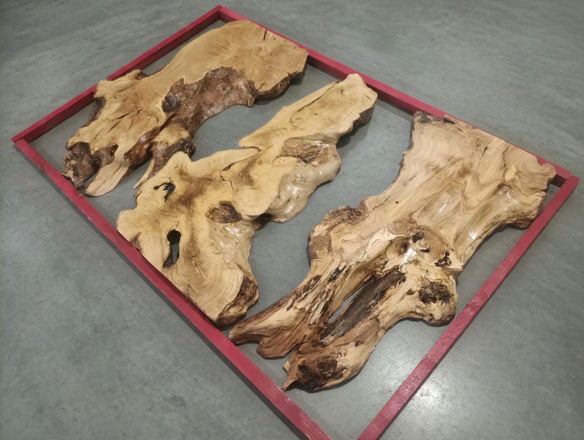 Olive Slab Set for Vertical River Table 60-80-120