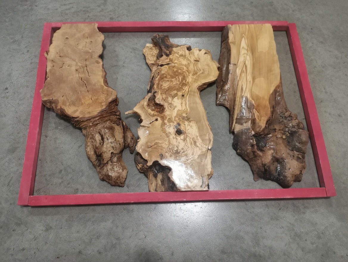 Olive Slab Set for Vertical River Table 60-80-120