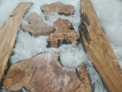 Olive Wood River Table Set 6 pieces 60cm