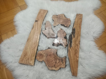Olive Wood River Table Set 6 pieces 60cm