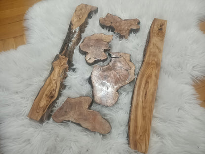 Olive Wood River Table Set 6 pieces 60cm