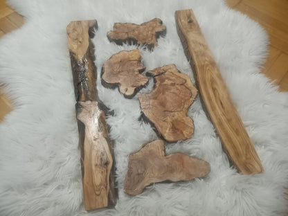 Olive Wood River Table Set 6 pieces 60cm