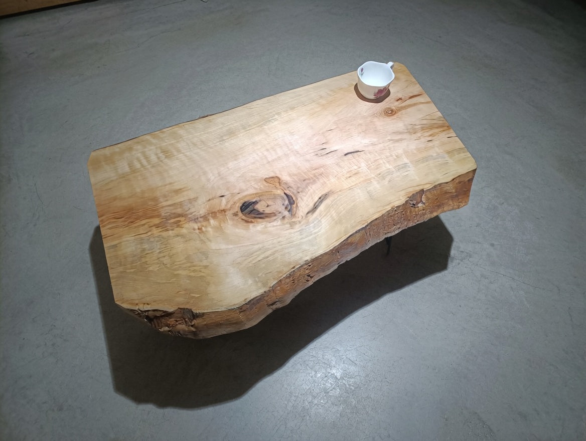 Live Edge Poplar Coffee Table 80cm - 90cm