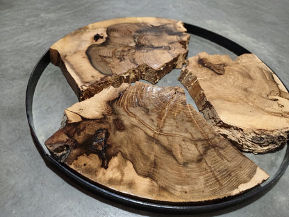 Round Oak wood Slab Set 3Pcs