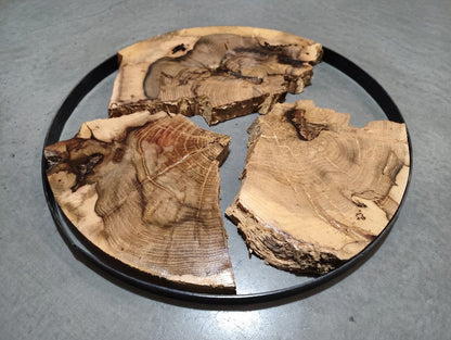 Round Oak wood Slab Set 3Pcs