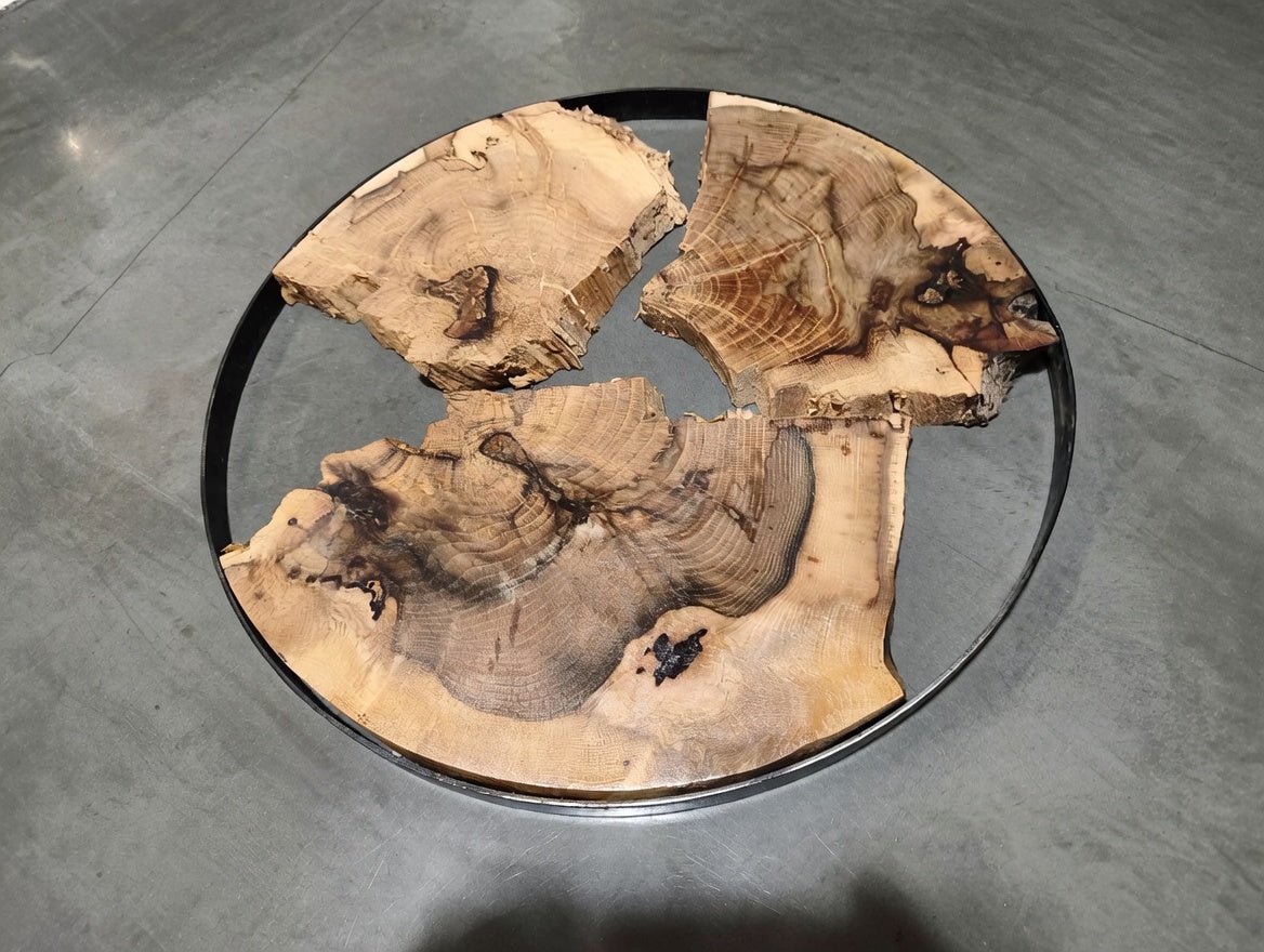 Round Oak wood Slab Set 3Pcs