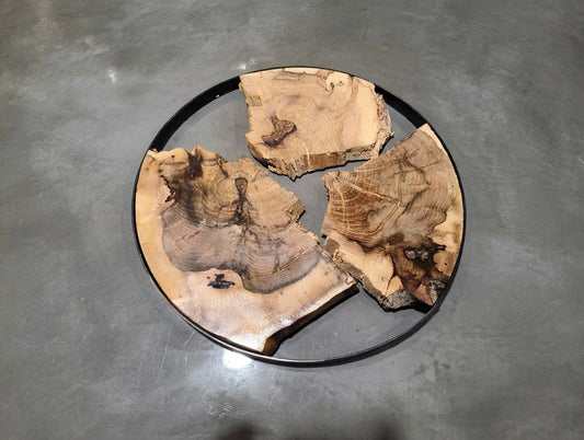 Round Oak wood Slab Set 3Pcs