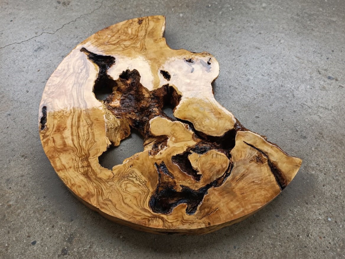 Round Olive Slab for Epoxy Projects