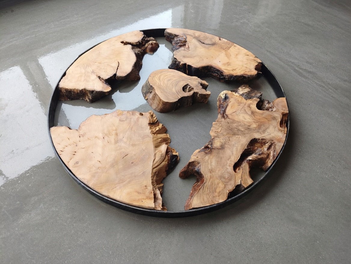 Round Olive Slab Set 5 Pcs