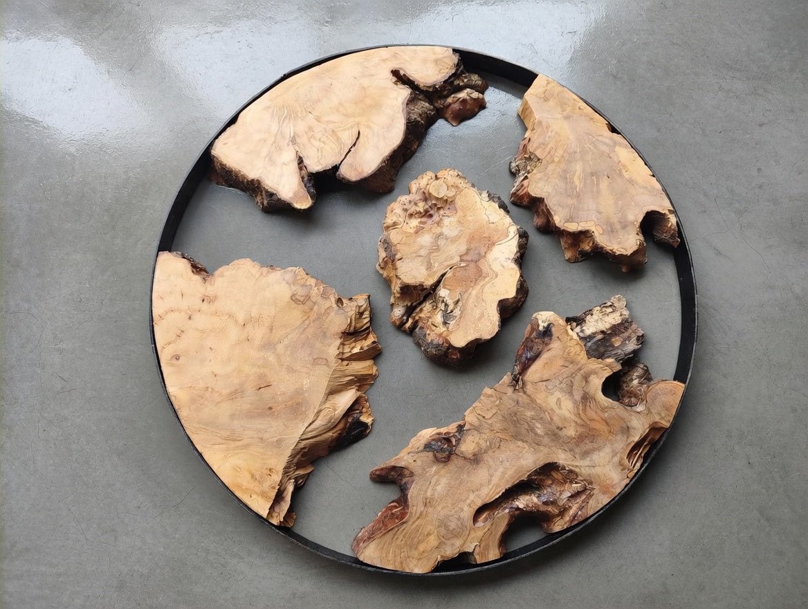 Round Olive Slab Set 5 Pcs
