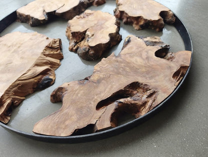 Round Olive Slab Set 5 Pcs