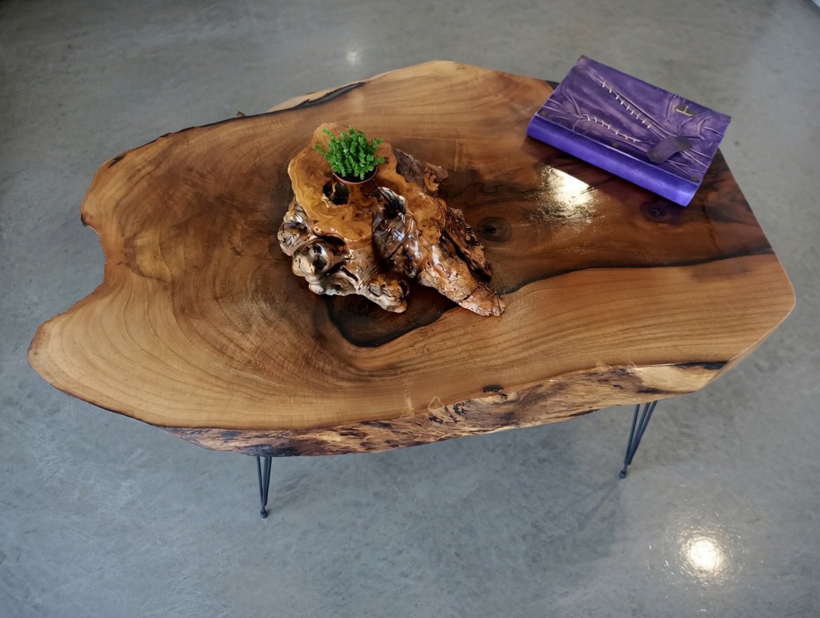 Live Edge Walnut Center Coffee Table 80cm