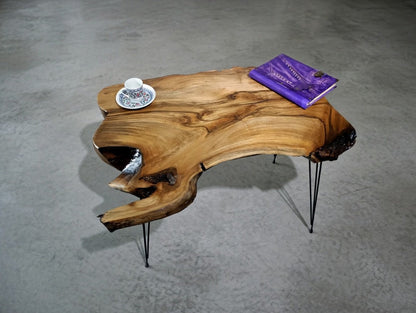 Live Edge Walnut Center Coffee Table 80cm