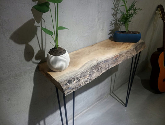 Live Edge Walnut Entryway Table 40cm - 60cm - 80cm