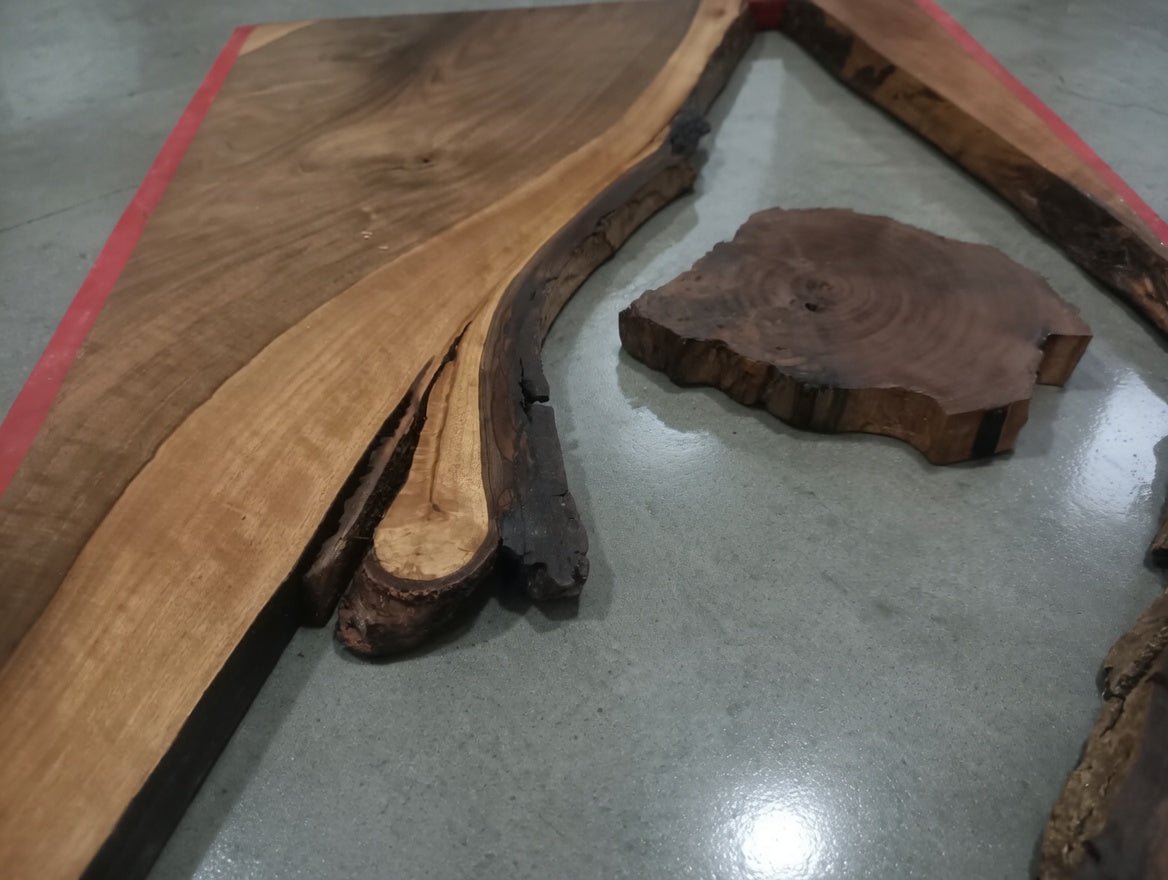 Walnut Slab Set for River Table 60-80-120-180