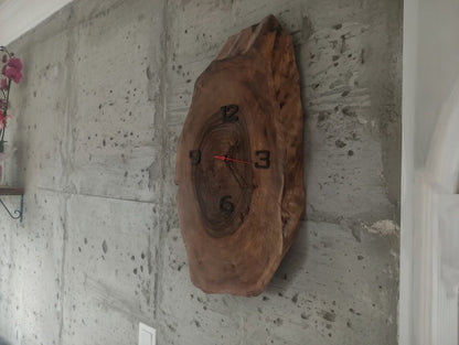 Live Edge Walnut Wall Clock 30cm-40cm-50cm