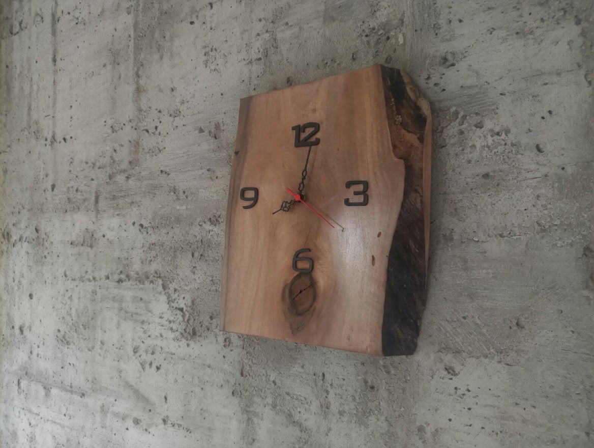 Live Edge Walnut Wall Clock 30cm-40cm-50cm