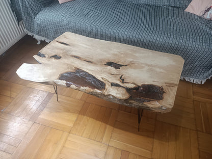 Live Edge Hornbeam Center Coffee Table 90cm - 100cm
