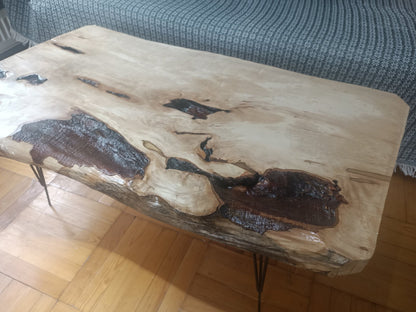 Live Edge Hornbeam Center Coffee Table 90cm - 100cm