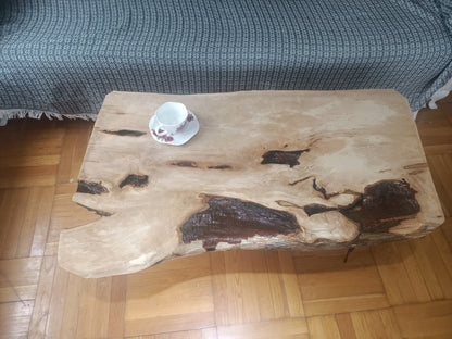 Live Edge Hornbeam Center Coffee Table 90cm - 100cm