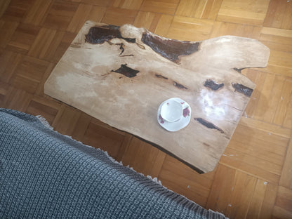 Live Edge Hornbeam Center Coffee Table 90cm - 100cm