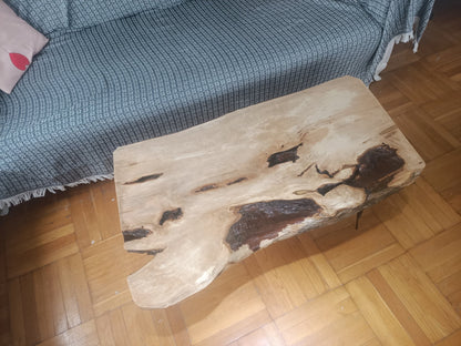 Live Edge Hornbeam Center Coffee Table 90cm - 100cm