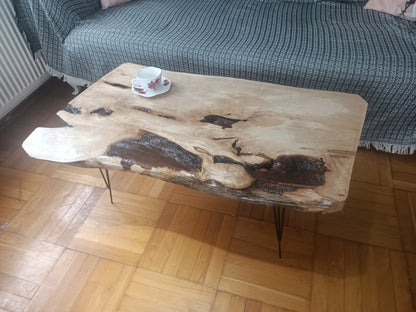 Live Edge Hornbeam Center Coffee Table 90cm - 100cm
