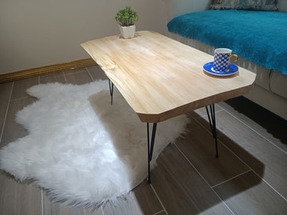 Live Edge Linden Rustic Coffee Center Table 80cm