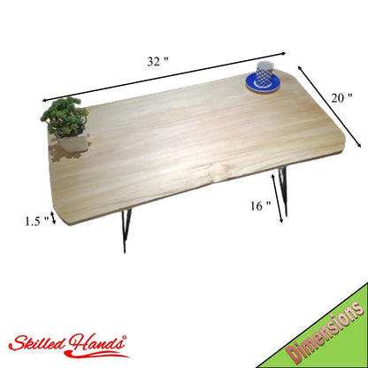 Live Edge Linden Rustic Coffee Center Table 80cm