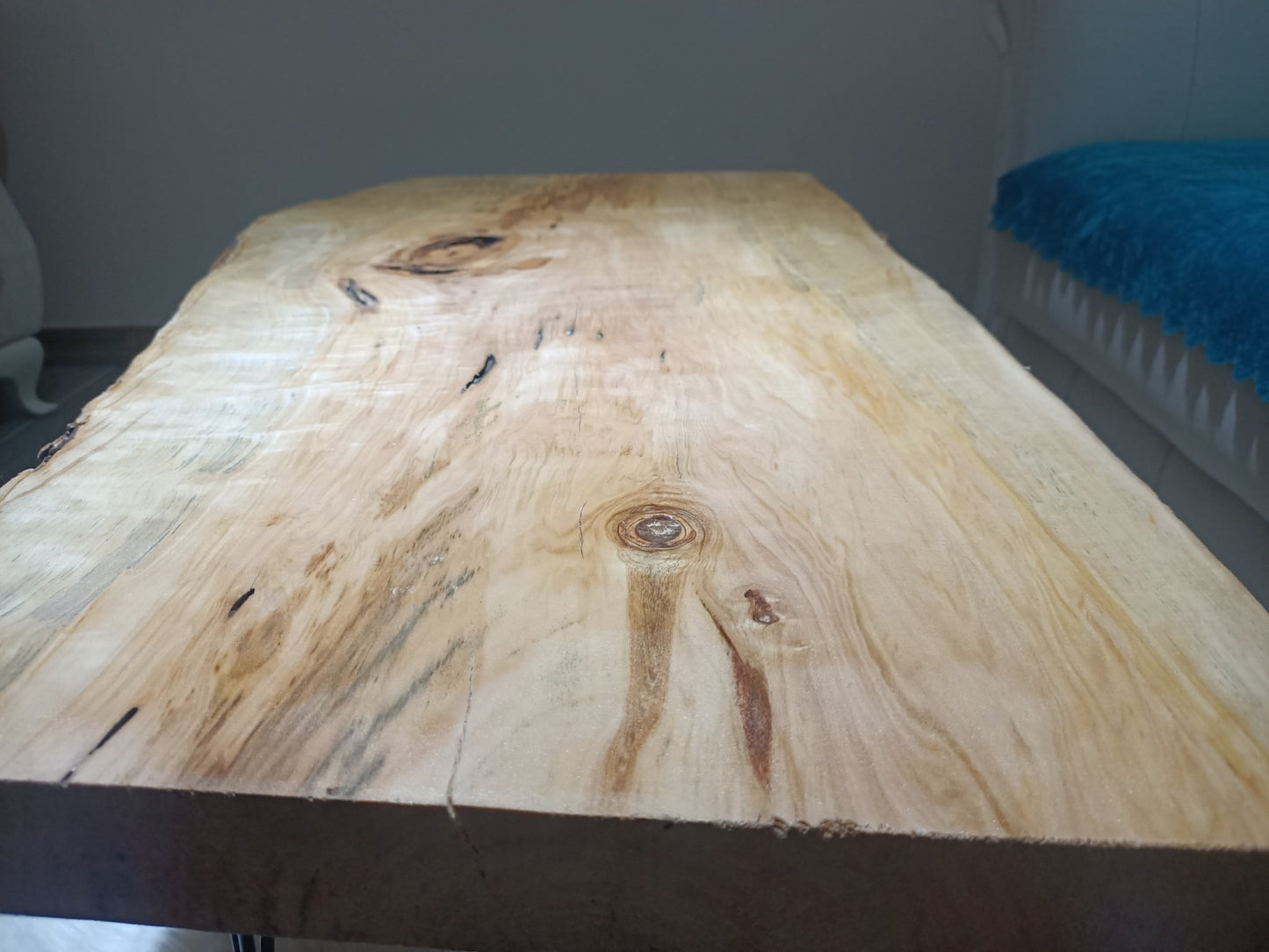 Live Edge Poplar Coffee Table 80cm - 90cm