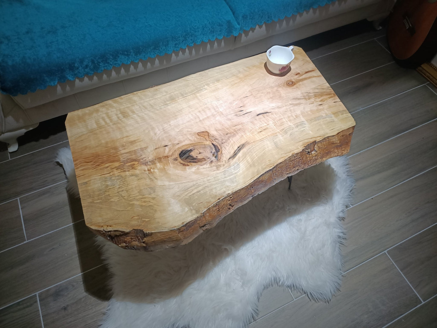 Live Edge Poplar Coffee Table 80cm - 90cm