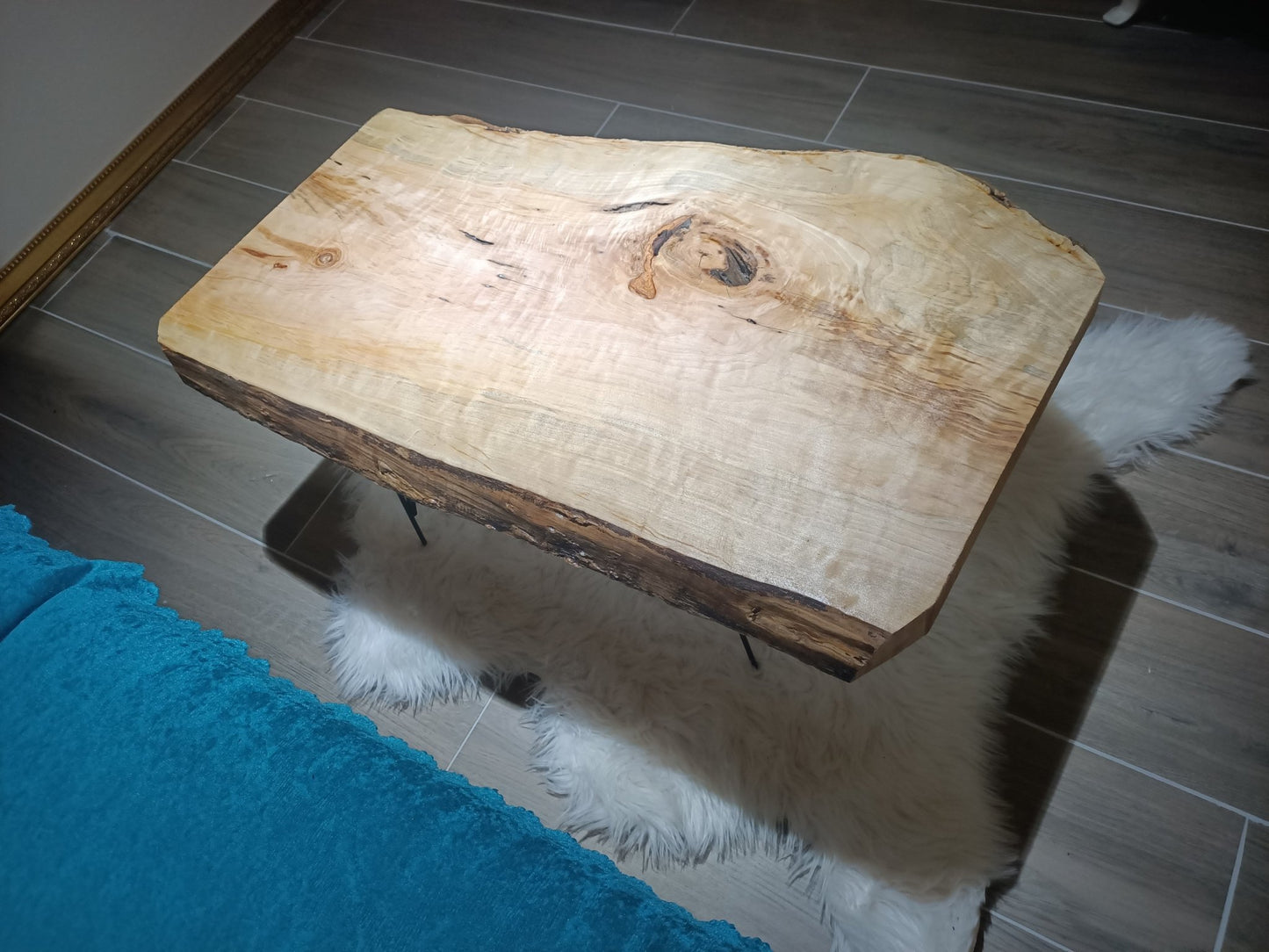 Live Edge Poplar Coffee Table 80cm - 90cm