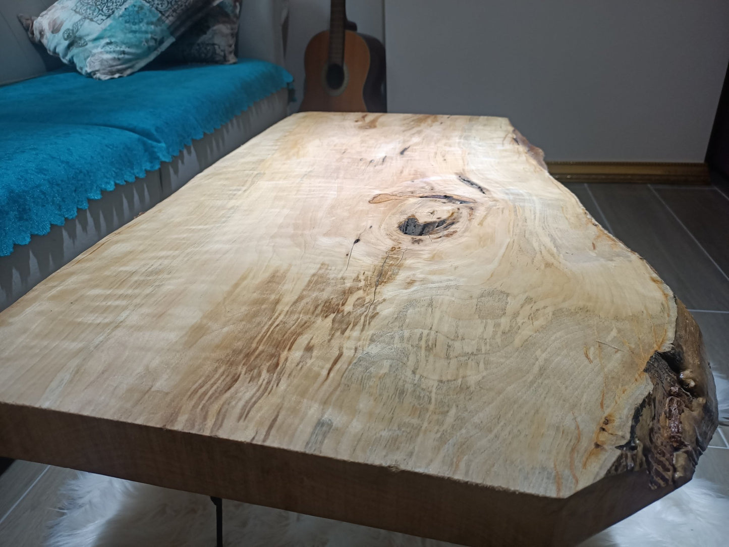 Live Edge Poplar Coffee Table 80cm - 90cm