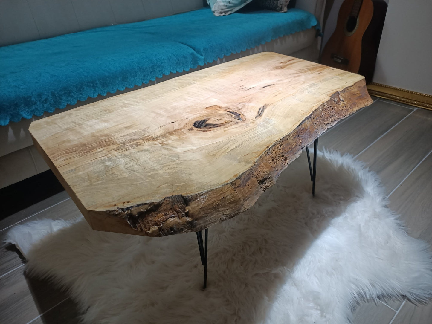 Live Edge Poplar Coffee Table 80cm - 90cm