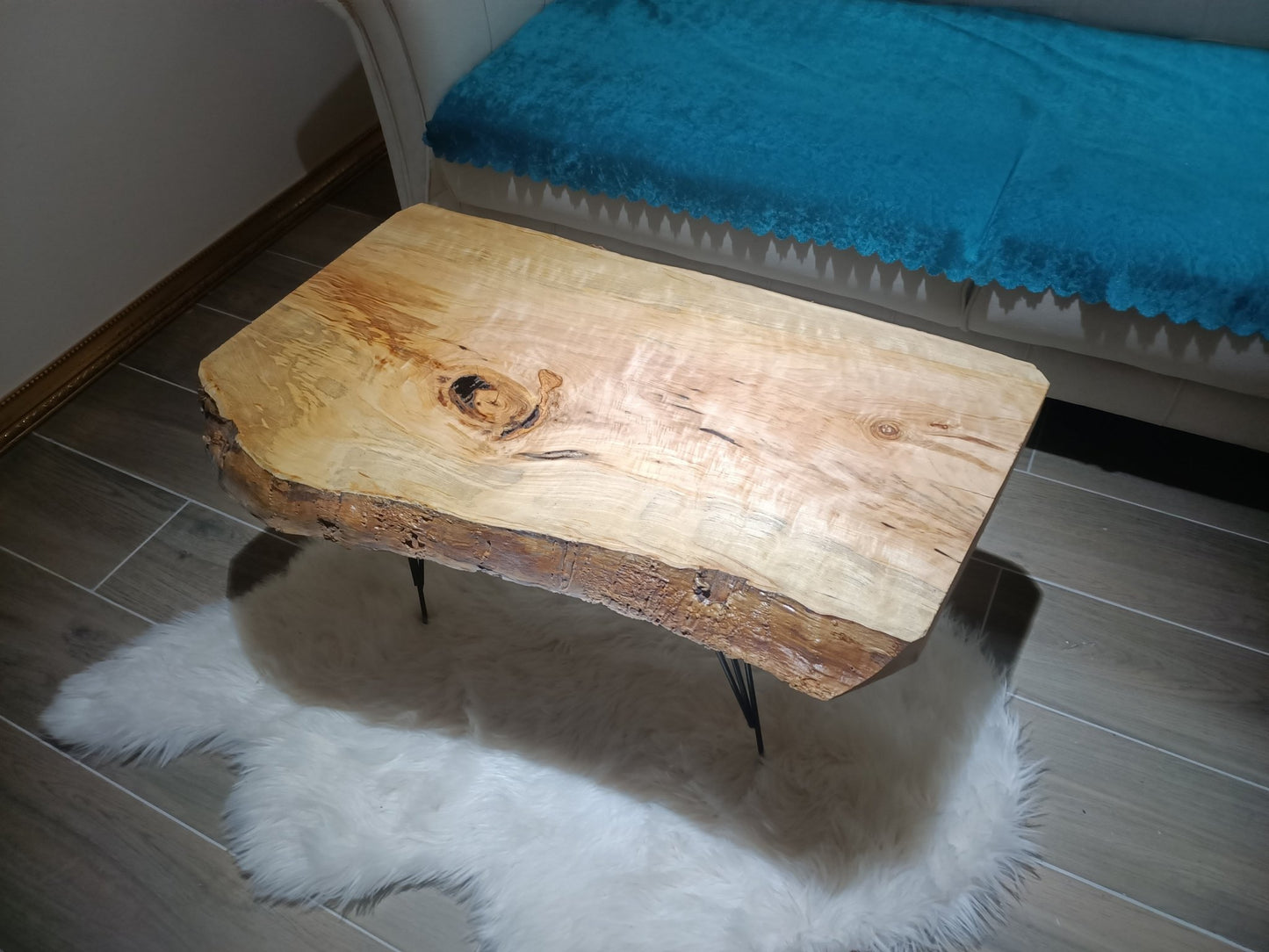 Live Edge Poplar Coffee Table 80cm - 90cm