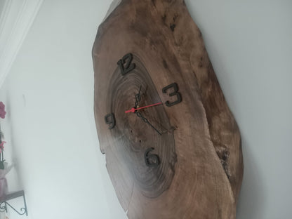 Live Edge Walnut Wall Clock 30cm-40cm-50cm